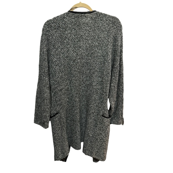 LOFT - Longer Length, Shawl Collar Black / Grey Heather Cardigan - Size XS/S - Picture 2 of 3